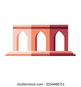 muslim mosque facade isolated icon