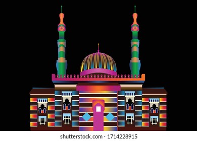Muslim Mosque flat illustration design vector