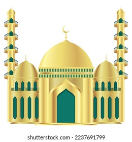 muslim mosque golden facade traditional icon