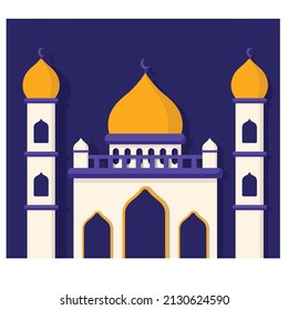 Muslim mosque icon. Flat illustration of mosque vector icon for web design