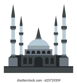 Muslim mosque icon flat isolated on white background vector illustration