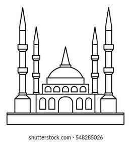 Muslim mosque icon. Outline illustration of muslim mosque vector icon for web