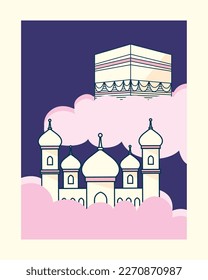 muslim mosque and mecca poster