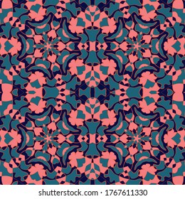 Muslim mosque seamless pattern graphic design. Moroccan geometric tile ornament. Wallpaper seamless pattern. Traditional uzbek abstract geometric shapes ornament. Decorative vector background