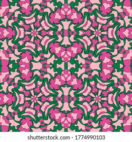 Muslim mosque seamless pattern graphic design. Iranian geometric tile ornament. Mosaic oriental seamless pattern. Traditional islamic abstract geometric shapes ornament. Ethnic vector background