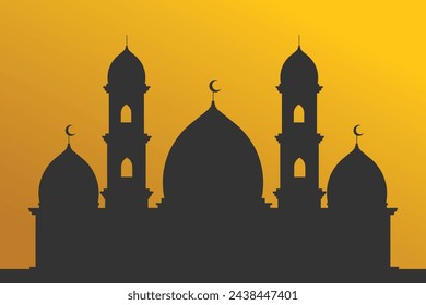 Muslim Mosque Silhouette Vector illustration