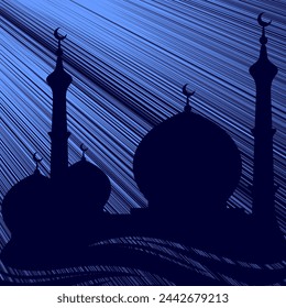 Muslim Mosque Silhouette. Vector illustration