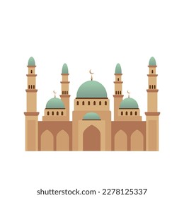 Muslim mosque vector illustration. Eid Mubarak, Ramadan Kareem 