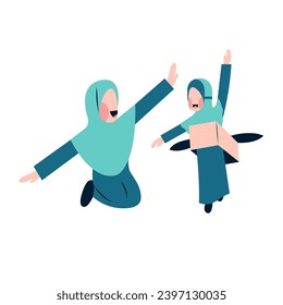 Muslim Mother Playing With Daughter