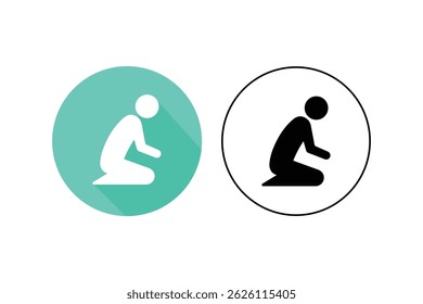 Muçulmano Namaz ícones vetor, muçulmano oração ícone vetor, namaz plana ícone pack, culto muçulmano pose vetor