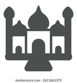 Muslim palace solid icon, arabian desert concept. Vector graphics. Grand mosque, famous castle sign on white background, glyph style icon for mobile or web design