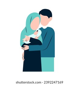 Muslim Parents With Newborn Baby