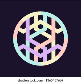 Muslim patterns and logos. Arabic shapes. Sacred geometry. Stock vector.