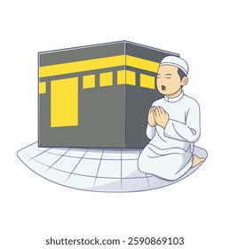 Muslim people praying at Kaaba Mecca