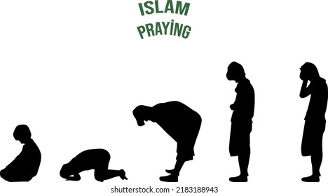 Muslim Person praying to Allah on whita background vector and illustration