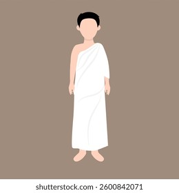 Muslim Pilgrims Performing Hajj and Umrah, Muslim Wearing Ihram Clothes illustration