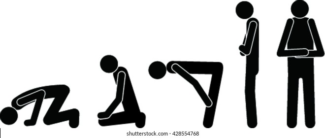 muslim pray position in flat style
