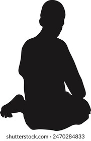 Muslim Pray Silhouette Isolated on White Background. Vector Illustration Design.