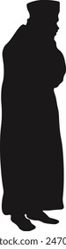 Muslim Pray Silhouette Isolated on White Background. Vector Illustration Design.