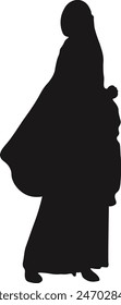 Muslim Pray Silhouette Isolated on White Background. Vector Illustration Design.