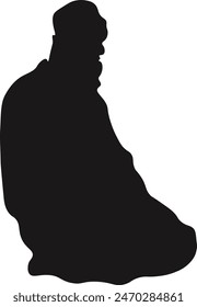 Muslim Pray Silhouette Isolated on White Background. Vector Illustration Design.