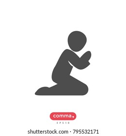 Muslim pray vector icon
