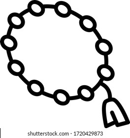 Muslim prayer beads concept, Plastic Tasbih or  misbaha vector icon design, Ramazan kareem and Islamic Symbols on white background,