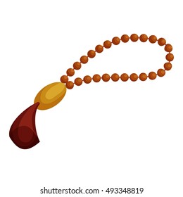 Muslim prayer beads icon. Cartoon illustration of muslim prayer beads vector icon isolated on white background