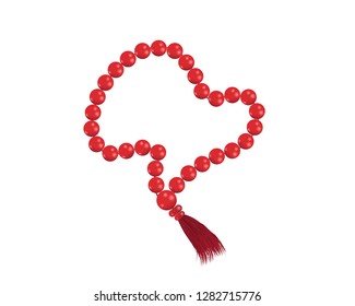 Muslim prayer beads on a white background, EPS 10, top view