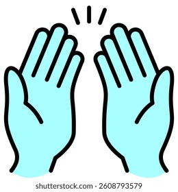 Muslim Prayer Blue Outline, Group Prayer