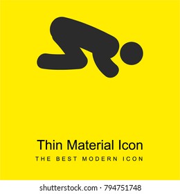 Muslim Prayer bright yellow material minimal icon or logo design