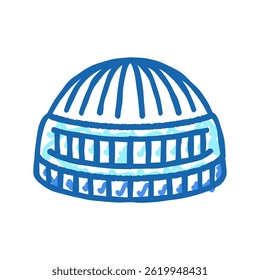 muslim prayer cap kufi doodle icon sketch vector. muslim prayer cap kufi sign. isolated symbol illustration