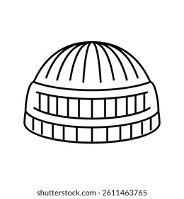 muslim prayer cap kufi line icon vector. muslim prayer cap kufi sign. isolated contour symbol black illustration