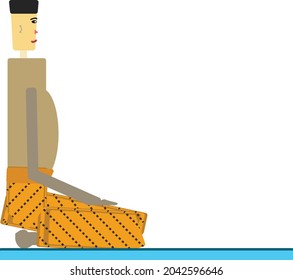 Muslim prayer concept vector illustration. flat cartoon design. prayer movement.