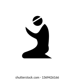 Muslim prayer glyph icon