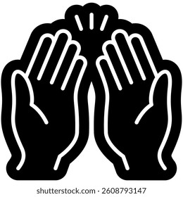Muslim Prayer Glyph Solid, Group Prayer