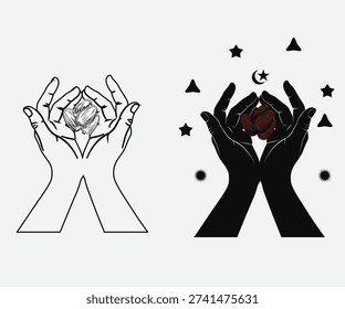 Muslim Prayer Hands with Dates for Iftar, Ramadan Mubarak Spiritual