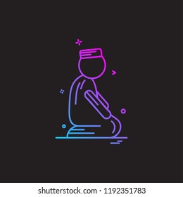 Muslim prayer icon design vector 