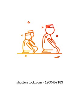 Muslim prayer icon design vector 