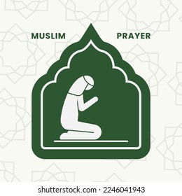 Muslim prayer icon design vector illustration