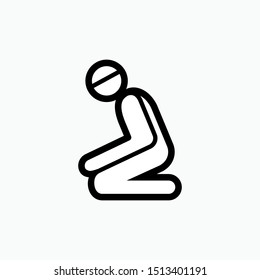 Muslim Prayer Icon. Shalat, Islamic Worship Symbol for Design Elements, Websites, Presentation and Application - Vector. 