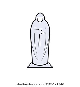 Muslim Prayer Icon. Worship, Symbol Salat. Islam Pray Activity - Vector.