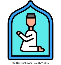 Muslim Prayer illustration, Group Prayer
