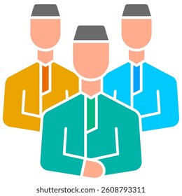 Muslim Prayer illustration, Group Prayer