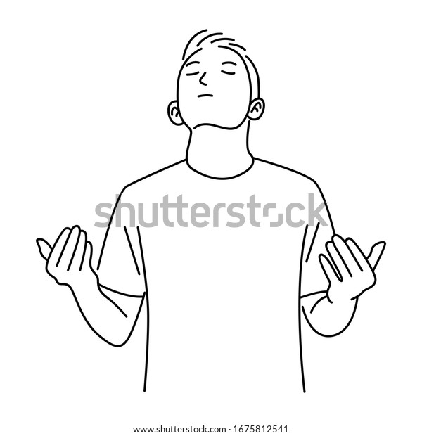 Muslim Prayer Line Art Vector Illustration Stock Vector (royalty Free 