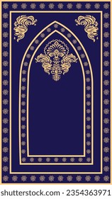 Muslim Prayer Matt design, Islamic muslim prayer rug, jaynamaz textile design free vector.