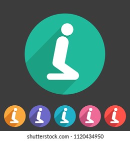 muslim prayer room area icon flat web sign symbol logo label