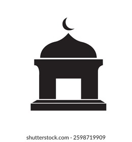 
muslim prayer room icon vector  