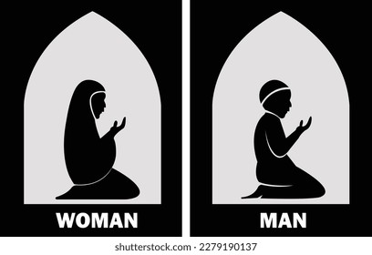 Muslim Prayer Room Symbol for Men Women