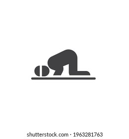 Muslim prayer vector icon. filled flat sign for mobile concept and web design. Islamic prayer glyph icon. Symbol, logo illustration. Vector graphics